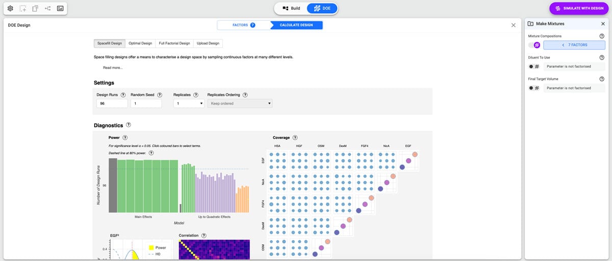 Choose and optimize your DOE design with Synthace DOE's workflow