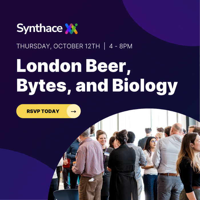 London Beer, Bytes, and Biology event on Thursday, October 12 at 4 pm. RSVP today!
